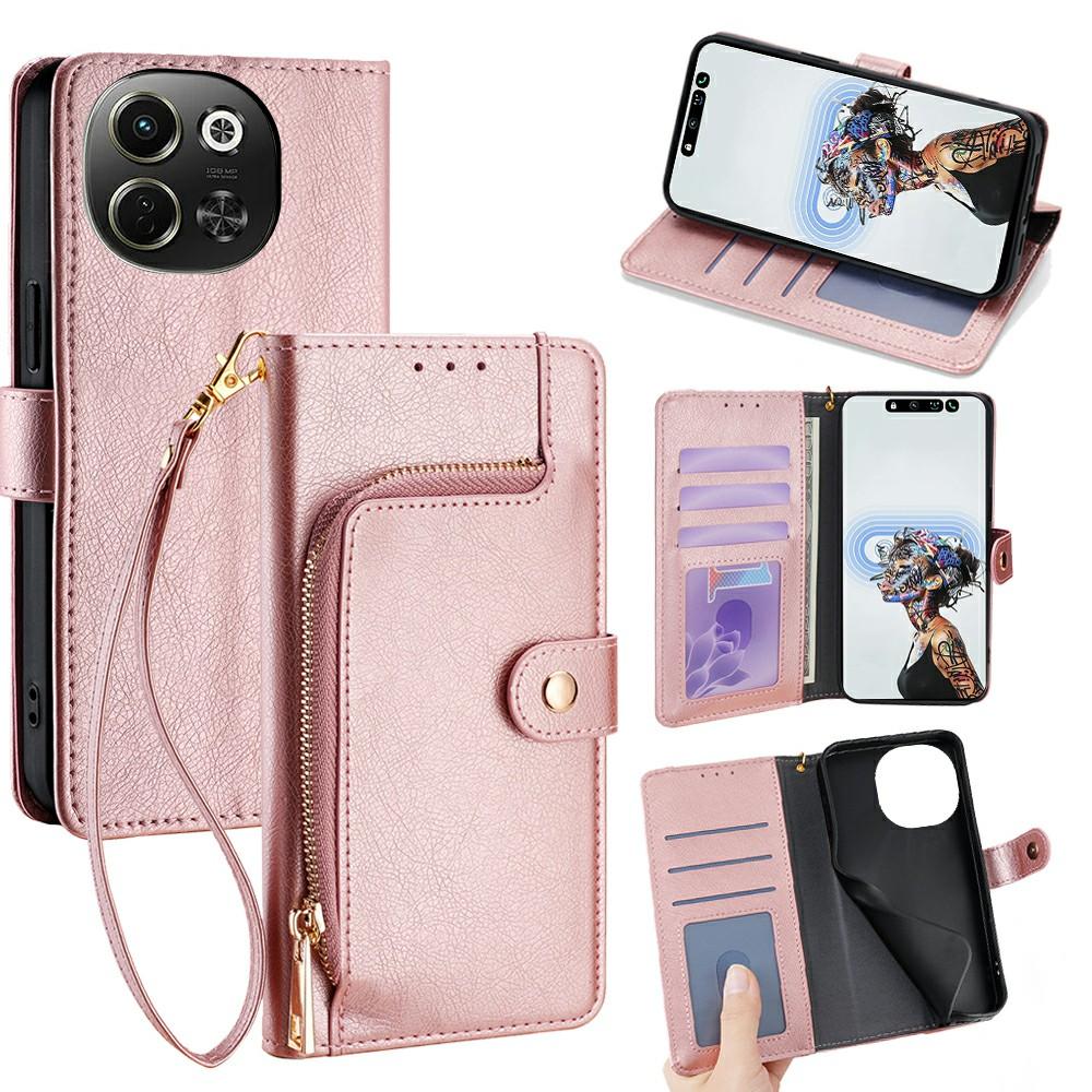 For TECNO Pova 6 Neo 5G/Spark 30 5G Case Zipper Pocket PU Leather Wallet Flip Phone Cover