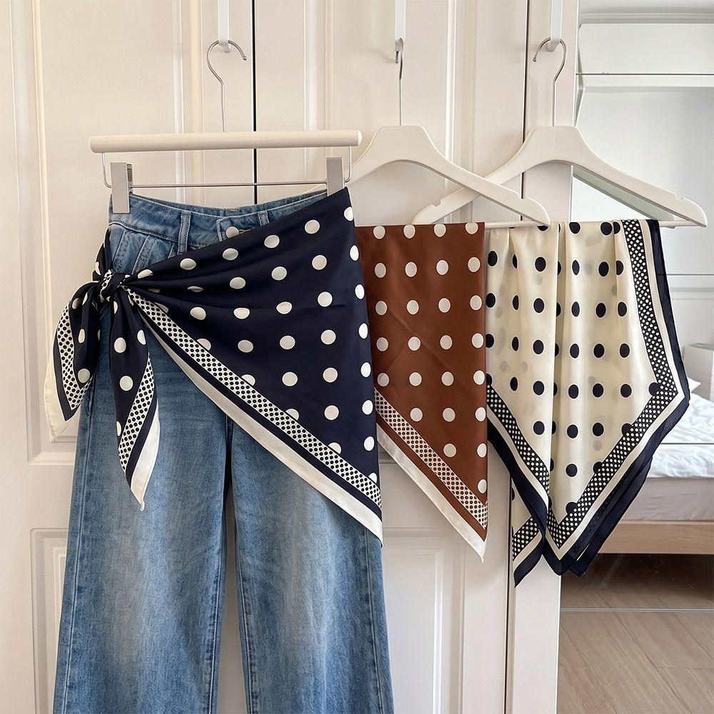 Matching Pants Polka Dot Triangle Scarf Multi-functional Decorative Headscarf New Women's Necktie