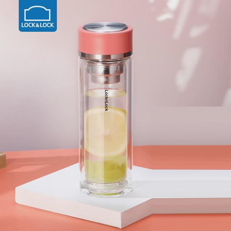 Lock & Lock LLG629 Tea Infuser Double-Layer Glass Cup