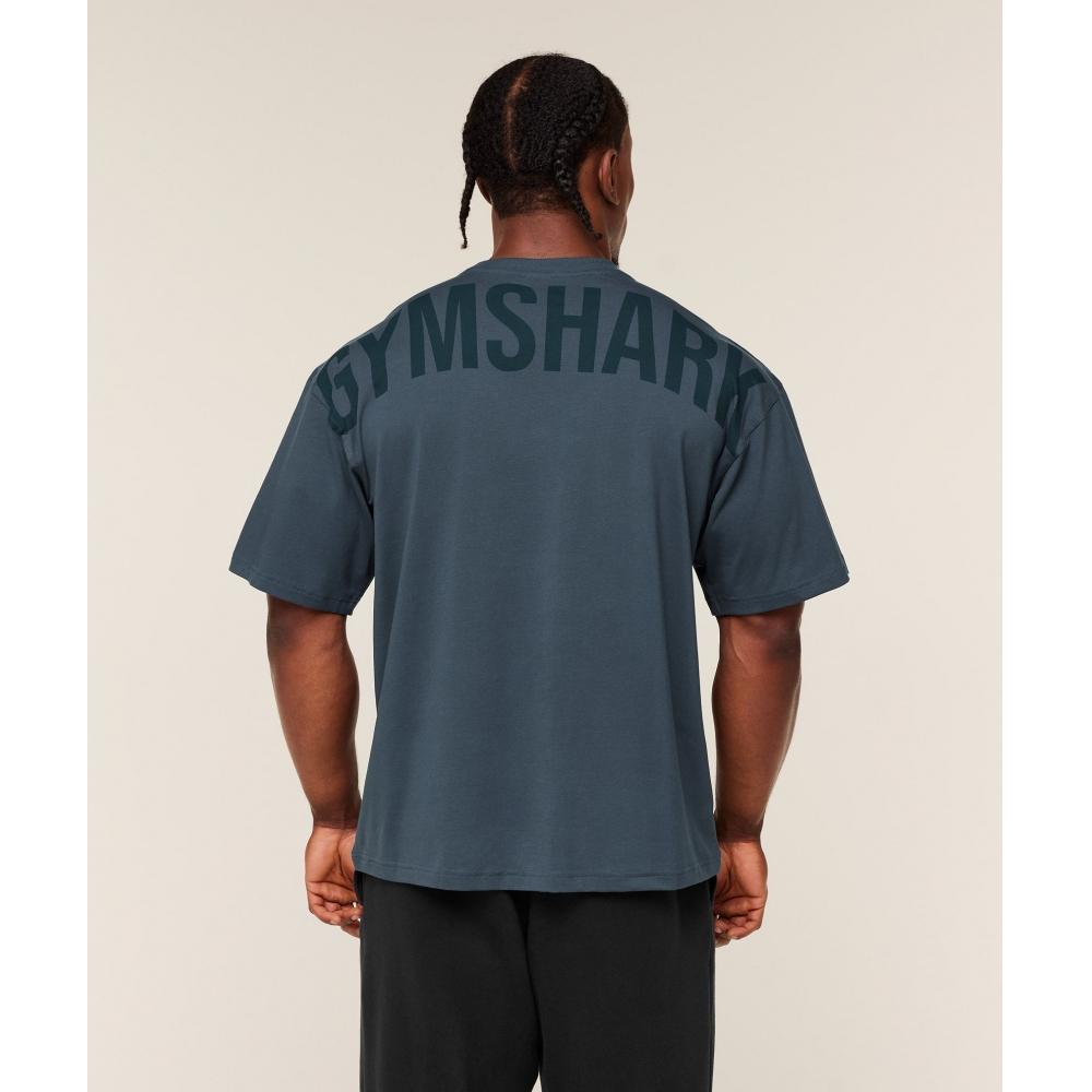 Gymshark Power T shirT Gs sTealTh Blue A4b9w Ud6s