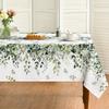 Spring Green Eucalyptus Leaves Rectangle Tablecloth Table Decor Reusable Farmhouse Kitchen Dining Tablecloth Party Decor