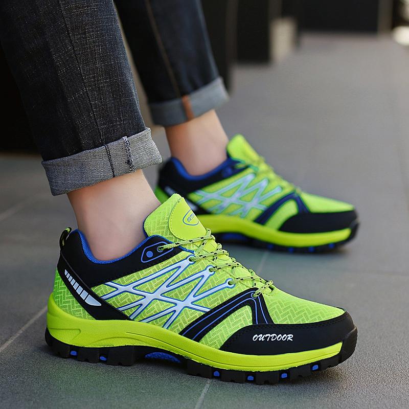 Fashion Classic Blue Men's Hiking Shoes Summer Mesh Breathable Trekking Sneakers Men Hot Sale Outdoor Non-slip Casual Sports Shoes Men