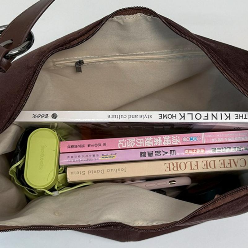 Cross Border New Large Capacity Suede Tote Bag Casual and Versatile Single Shoulder Bag Trendy Underarm Bag