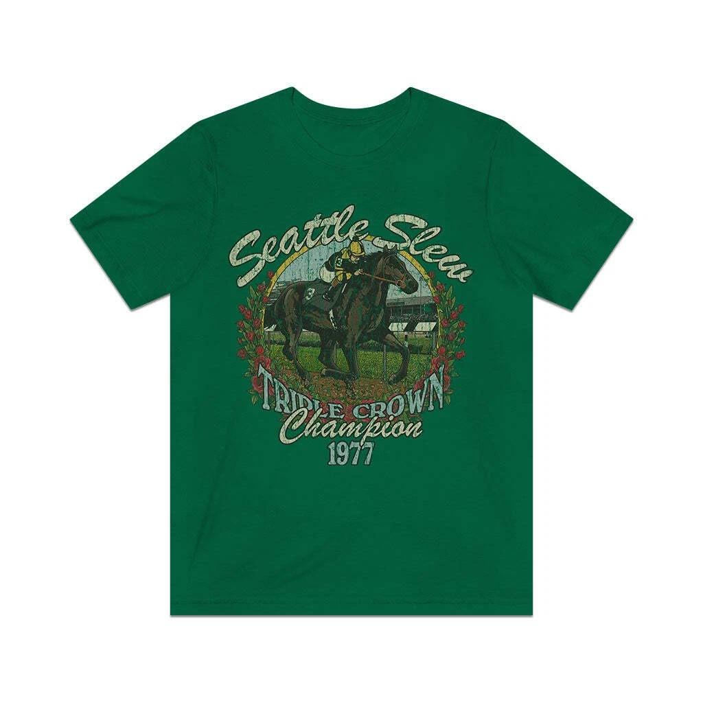 Seattle Slew Triple Crown 1977 Vintage Men s T shirt 3XL