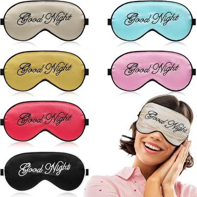 1 Stuk Geborduurd Zijden Slaapmasker Zijden Oogmasker Zacht Verduisterend Slaapmasker met Verstelbare Band Slaap Oogmasker voor Reizen