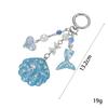 Cute Mermaid Tail Shell Keychain With Glitter Sequins Pearl Beads Purse Backpack Decoration Gift For Girls
