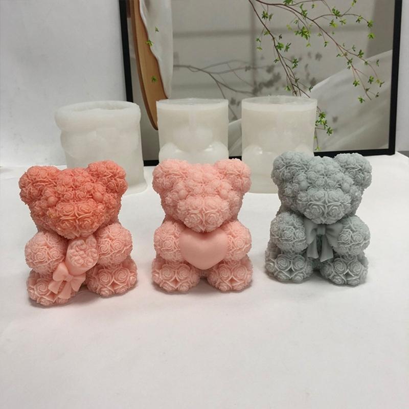 Soap Molds Candle Mould Silicone Crafts Moulds Bear Shaped Silicone Material Perfect DIY Baking Gift for Baking Lover