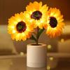 USB Wiederaufladbares Sonnenblumen LED Nachtlicht Zimmer Schlafzimmer Nachttisch Dekoratives Stimmungslicht Geburtstagsgeschenk Tischleuchte