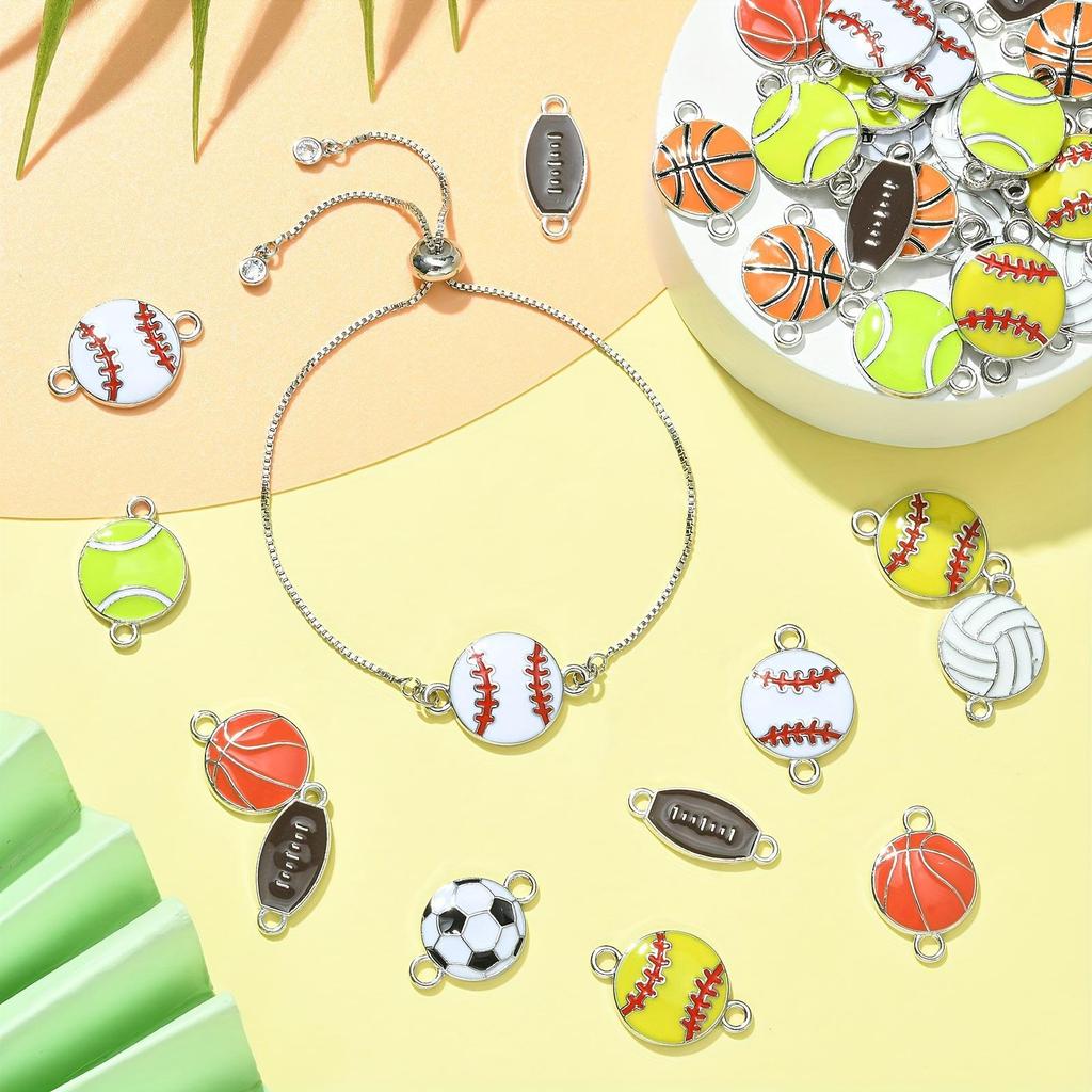 Retro Double Dangle Sports Balls Pendant Alloy Jewelry Accessory