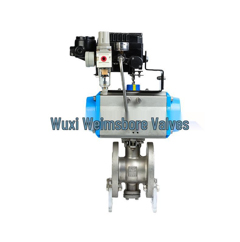 VQ647H 304 Pneumatic V-Port Flanged Ball Valve for Regulating and Shut-off in Granular Slurry Ash Discharge.