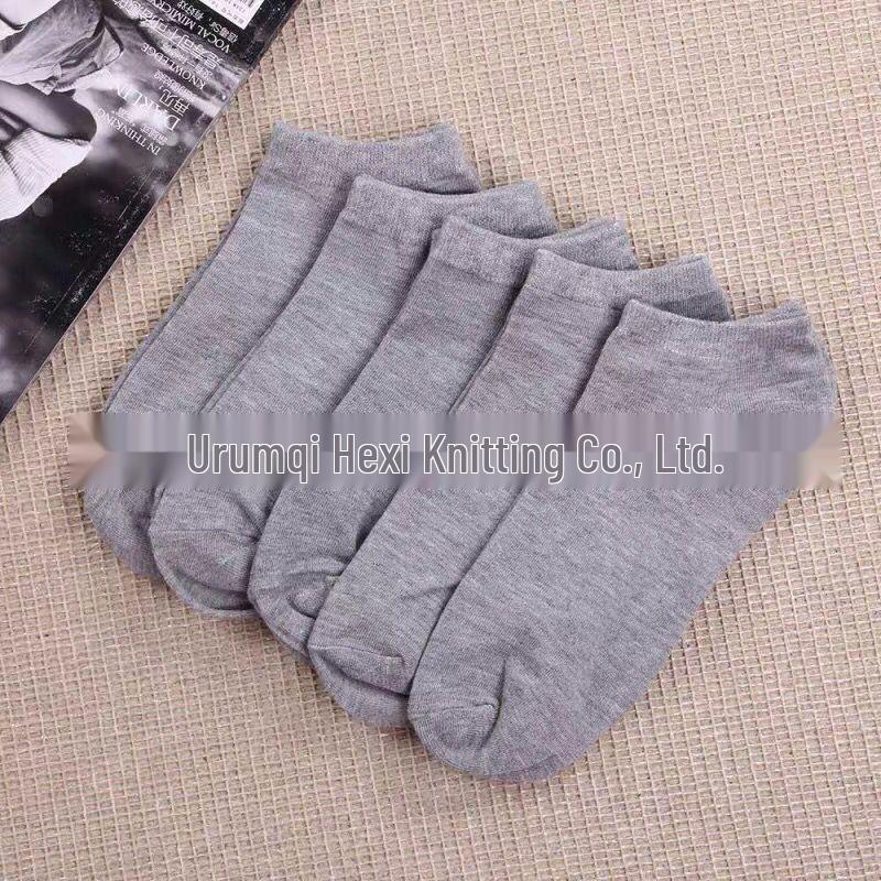 Unisex Summer Boat Socks - Thin, Breathable, Sweat-Absorbing, Deodorant, Black/White/Gray, Solid Colors, Year-Round Comfort