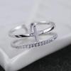 REETI 925 Silver Rings For Women Cross Ring Lady Prevent Allergy -silver-jewelry
