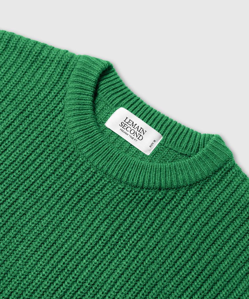 LEMAIN SECOND Oversized Voluminous Washable Crew Neck Hazzi Knit [Green]