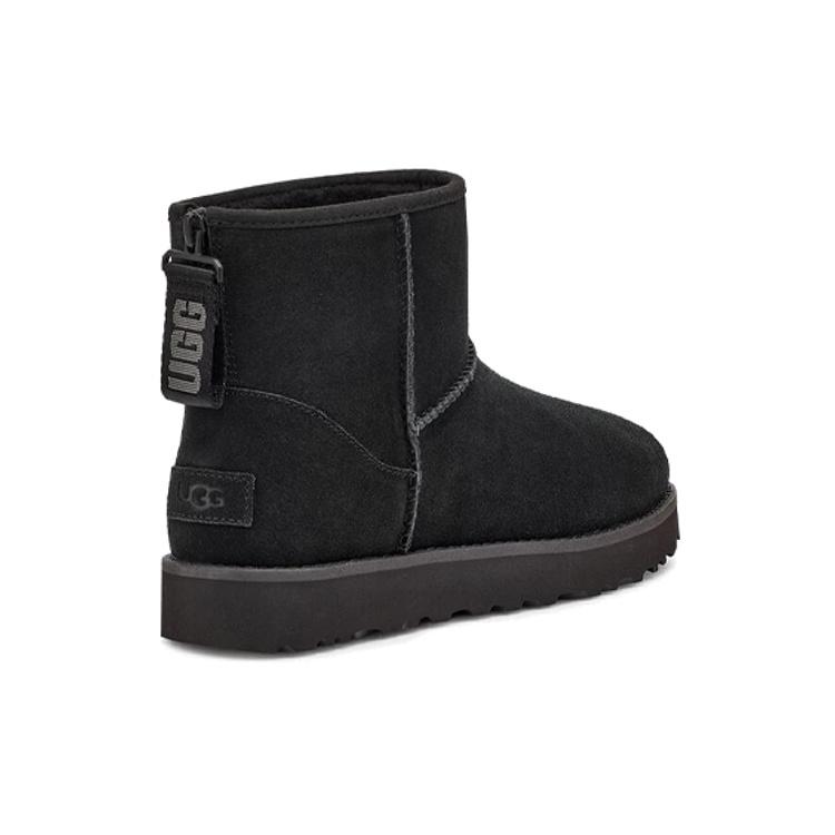 (WMNS) UGG Classic Mini Logo Zip 'Black' Women's 1122671-BLK
