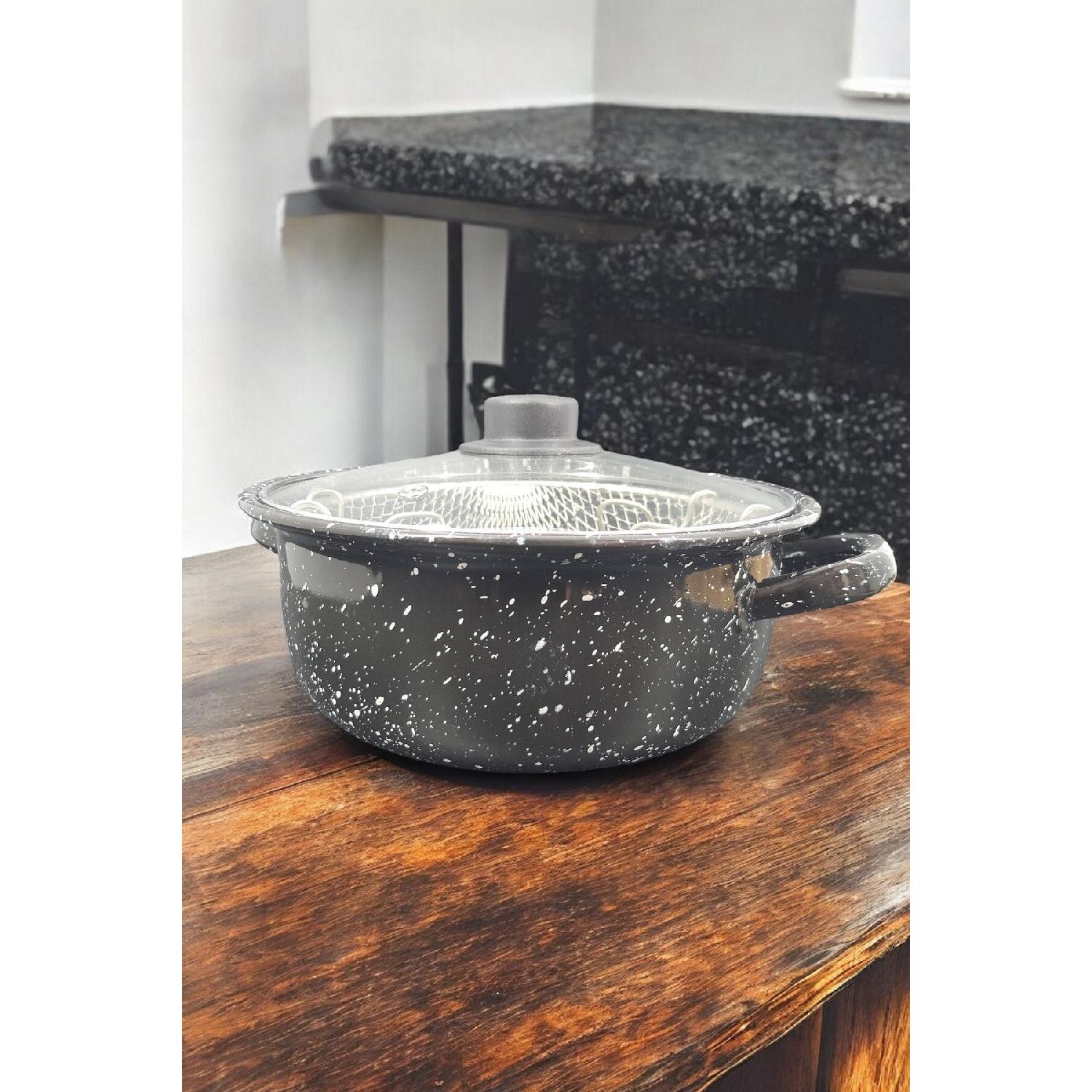 

Enamel Frying Pot Fritz Potato Frying Pot 22 Cm чорний