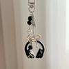 Gothic Headphone Silver Metal Star Bow Beaded Tassel Charm Trendy Aesthetic Bag Pendant For Teen Girls Best Friend Bag Charm