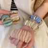 Acrylic Oval Ombre Patchwork Bracelet: Light Luxury, Sweet Temperament, Fashion Jewelry.