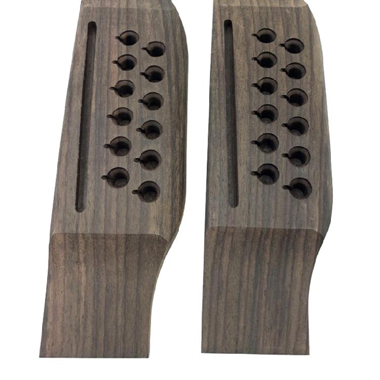 15pcs Acoustic Guitar Bridge Rosewood Slotted Bone Nut and Saddle 12 String