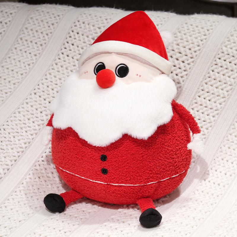 Christmas Santa Plush Cushion With Embroidered Cartoon Design For Living Room Decor