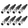 Uxcell 8-Pack 4-Pin Mini XLR Female Connector TA4F Jack Adapter Plug Replacement Cable Terminal for Microphone, Audio Amplifier, Mixer, Recording