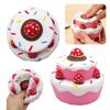 Slow Rising Fidget Toy Double-Layer Strawberry Cake Squeeze Toy Safe Stress Reliever Soft Slow Rebound Decompression Gift