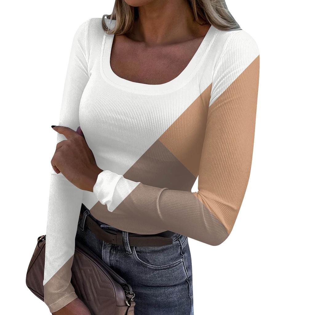 Dámská móda Slim Bottom Ležérní Dlouhý rukáv Halloween potištěný svetr U Neck Top