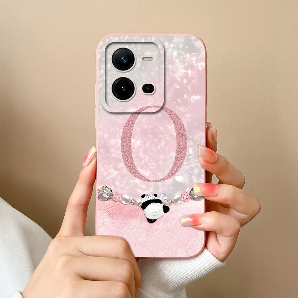 For Vivo V25 V25E Phone Cover Lovely Letters High Quality Case For Vivo V 25 Soft Liquid Silicone Lightweight Anti Drop Fundas