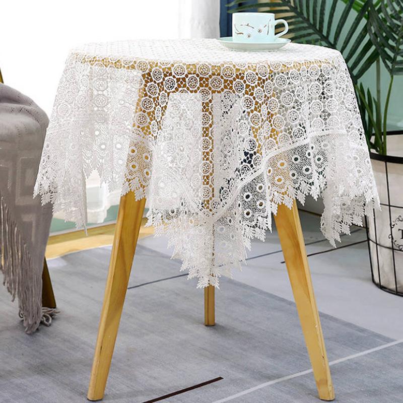 1PC Moda Home Decor Pizzo Ricamo Stile retrò Tovaglia da picnic Tovaglia bianca