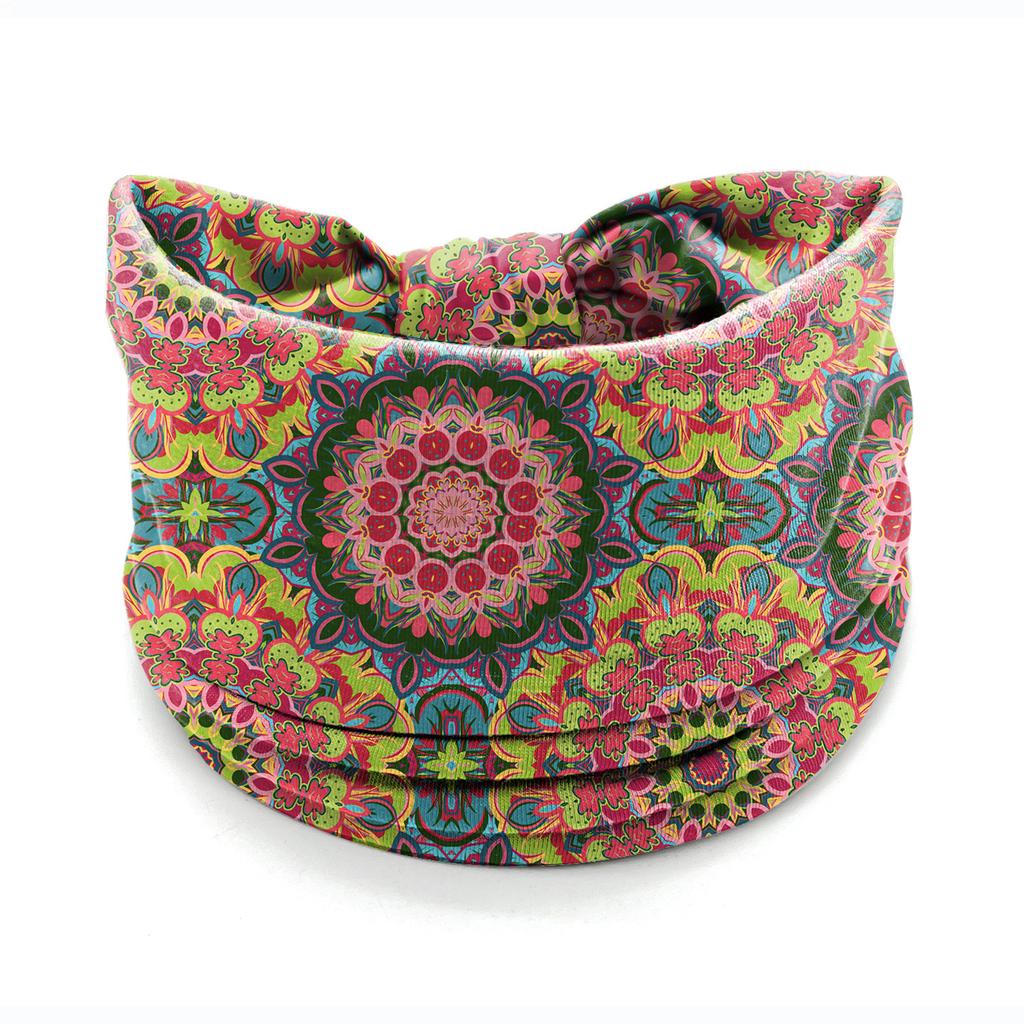 European American Women's Hair Band African Print Pattern Wide Edge Elastic Knot Sports Yoga Headband Women's Headwear Hair