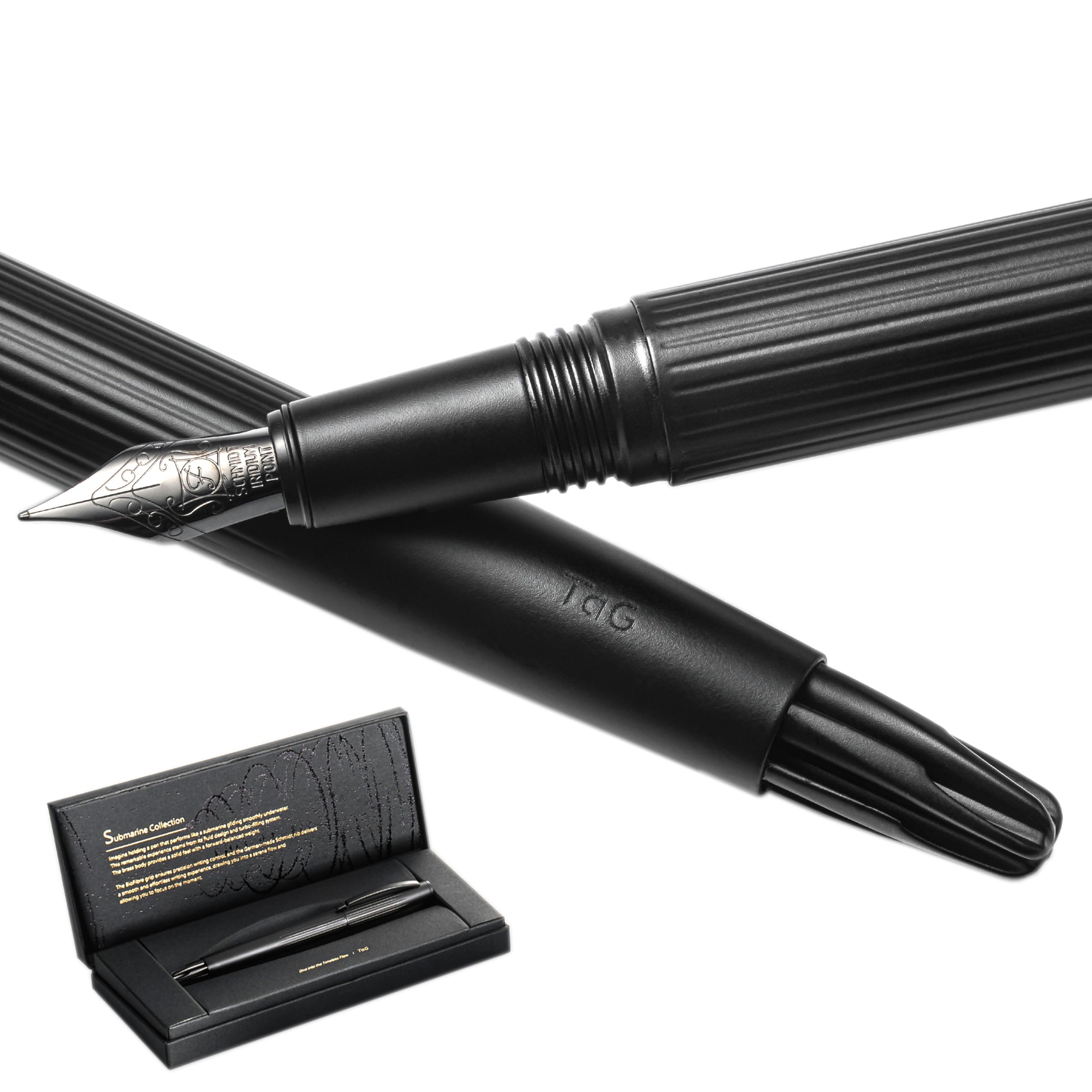 

TAG Submarine Роскошная перьевая ручка Черная сталь Тонкое Элегантное Унисекс Письмо Разработано Командой Черная сталь - Турбоприводной стержень, Перо, Подарок,