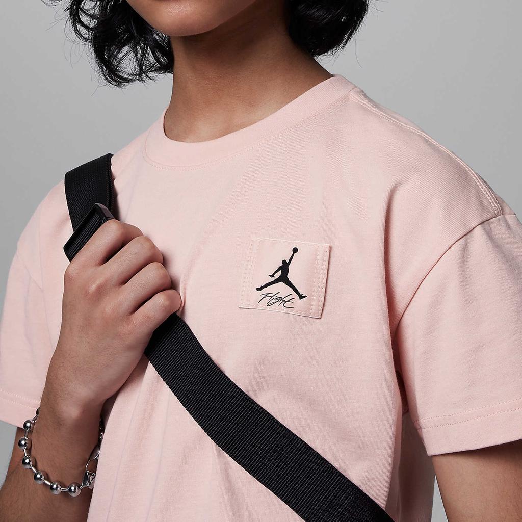 Jordan Flight Essentials Solid Color Small Logo Crew Neck Pullover Soft Comfortable Casual Sports Short Sleeve T-Shirt Kids Tops HM4744-674
