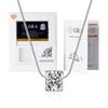 Elegant Moissanite Pendant Necklace With Thick White Gold Plating Hexagonal Crown Design Box Chain 21-50cm Adjustable Length