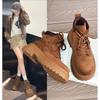 Four Seasons Retro New Fashion Versatile Martin Boots Women's Frosted Thick-soled Big Yellow Boots Casual Shoes