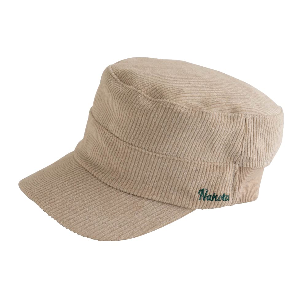 Nakota Corduroy Cotton Rib Work and One Size Fits All x Beige Cap, Men's Women's, Winter, (59cm 61cm),