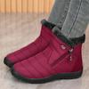 Fashion Retro Plus Size Snow Boots for Women Zipper Up Faux Fur Snow Boots Woman Winter Letter Embroidery Warm Plush Booties Ladies