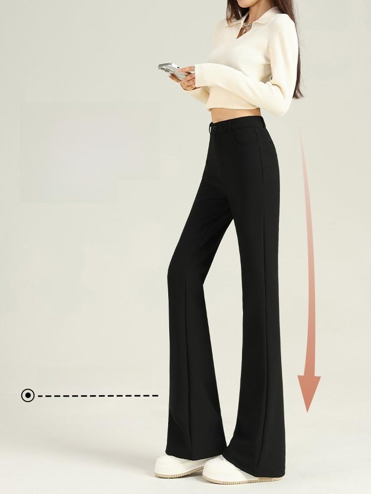 Micro Flared Pants For Women With High Waist And Fleece Lining For Autumn Casual Wear