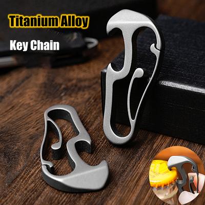 TC4 Titanium Alloy Keychain With Crowbar Screwdriver Multi-function Creative Quick Release Car Key Bag Pendant EDC Gadget