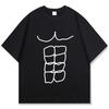 Fun Fitness Abdominal Muscle Print T-Shirt Women's Short Sleeve T-Shirt Women's Sports Top Summer Streetwear Graphic T Shirts