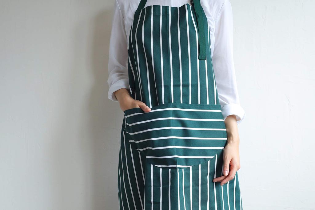 Stripe Apron Green Short [Marks International] Butcher's DX-101GR