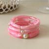 3Pcs/Set Multicolour Beads Resin Bracelet Punk Cuff Bracelet Set New Bamboo Pipe Bangles  Gifts