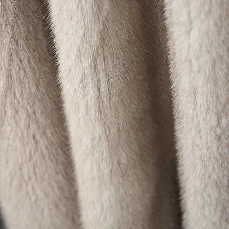 Neuer Imitat-Nerzhaar Imitat-Nerzfellmantel Damen Mittellanger und langer Mantel 2 Herbst und Winter Kapuze Warm