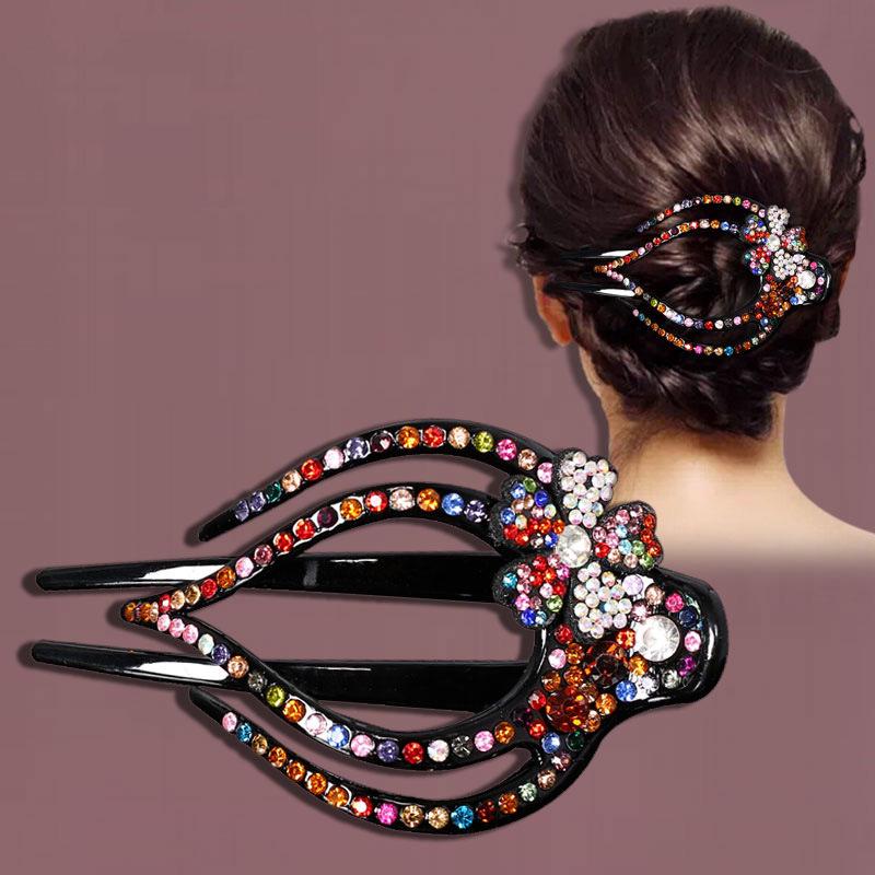 Luxury Korean Rhinestone Hair Claw Clip for Updos