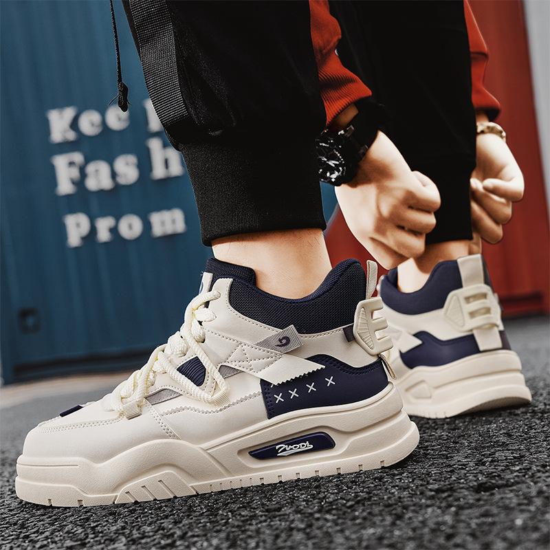 Fashion Spring Autumn New Men's Shoes Youth Fashion Casual Skateboarding Shoes High Top Comfortable Wear Resistant Sports Shoes Sneakers