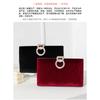 Elegant Solid Velvet Evening Clutch Rhinestone Decor Chain Handbag Luxury Formal Women Purse For Party Banquet