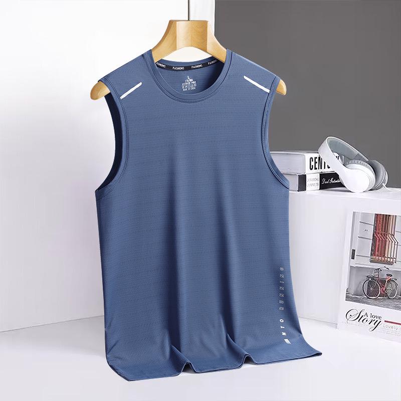 Men's Quick-Dry Sports Vest & Loose Summer T-Shirt - Plus Size, Ice Silk, Sleeveless & Short Sleeve Options