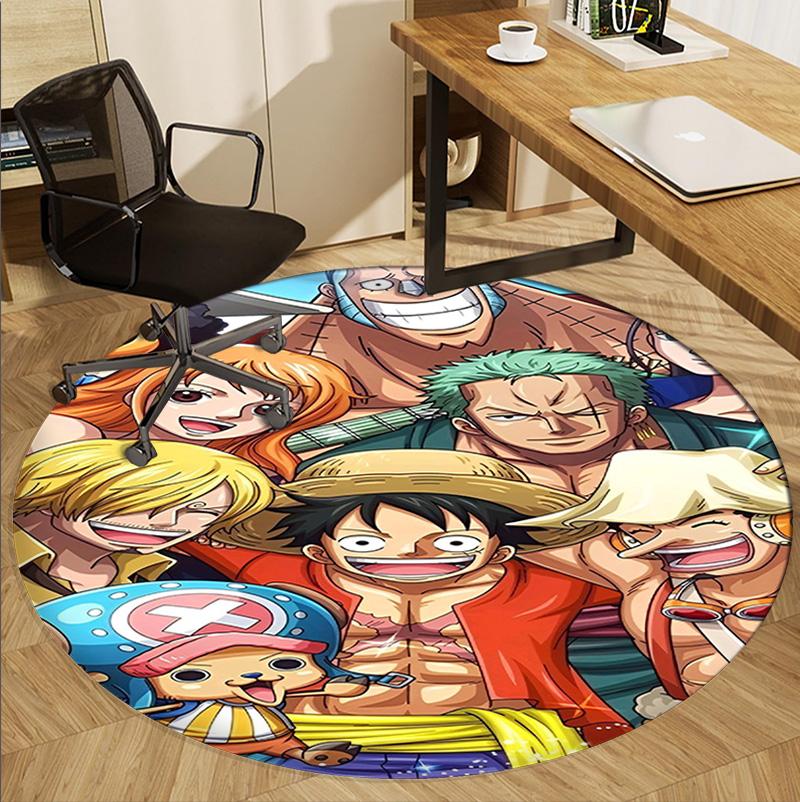 One Piece Pattern Round Rug, Indoor/Outdoor Mat, for Picnic, Gameroom, Bedroom, Office, Living Room, Home Decor Carpet, Birthday Gift