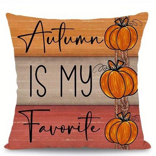 AutumnThemed Pumpkin And Fall Decor Pillows Pattern Cushion Cover Suitable For Sofa Bedroom Car Pillow Cover