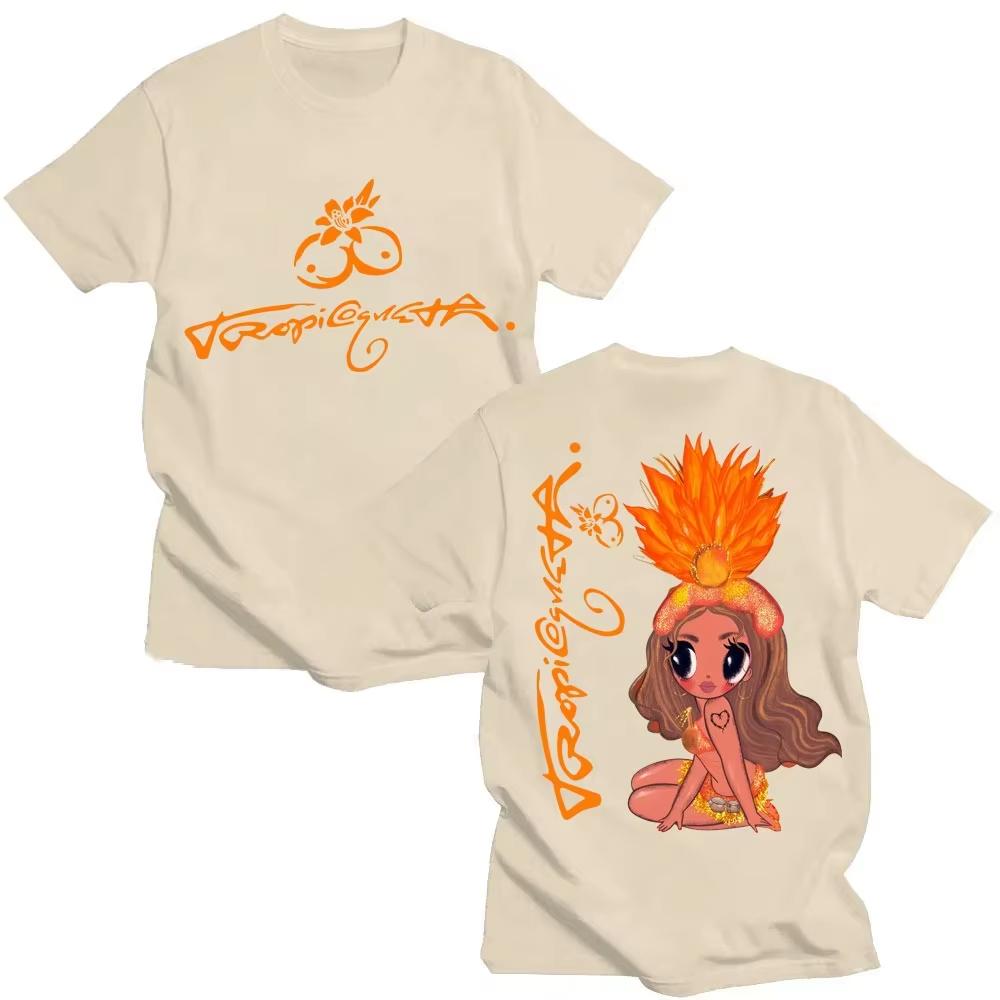 Karol G Tropicoqueta 2025 Album Graphic Tshirt Unisex Womens Aesthetic High Quality T Shirts Cute Oversized Casual Cotton T Shirt
