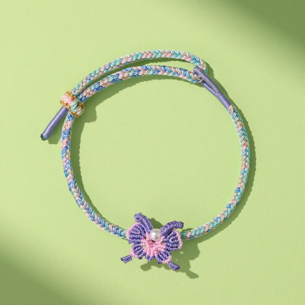 Handwoven Butterfly & Five-Color Rope Bracelet for Dragon Boat Festival - Perfect Gift for Children, Adults, and Couples