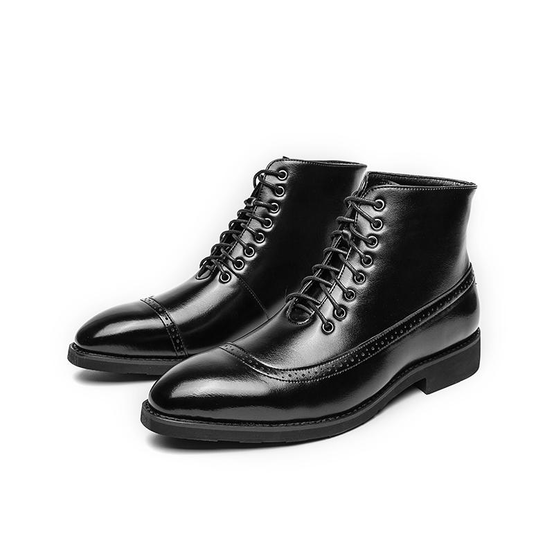 Men’s High Boots Wingtip Dress Formal Leather Boots Colorant Match Tuxedo Wedding Blazers Saddle  Shoes Large Size